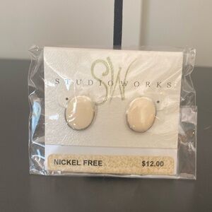Studio Works Elegant White Earrings